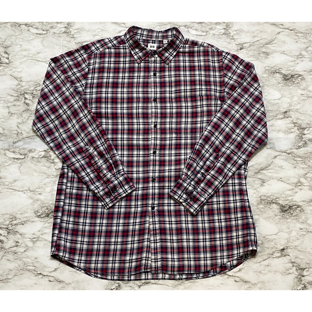 UNIQLO Mens Shirt Size XL Multicolor Plaid Long Sleeve Flannel‎ Pocket